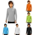 thumbnail image 1 of Byoo Toddler Boy's UPF 50+ Summer Athletic Hoodie Solid Long Sleeve Sports Hooded Sweatshirt Hiking Pullover Hoodies,Grey, 1 of 7