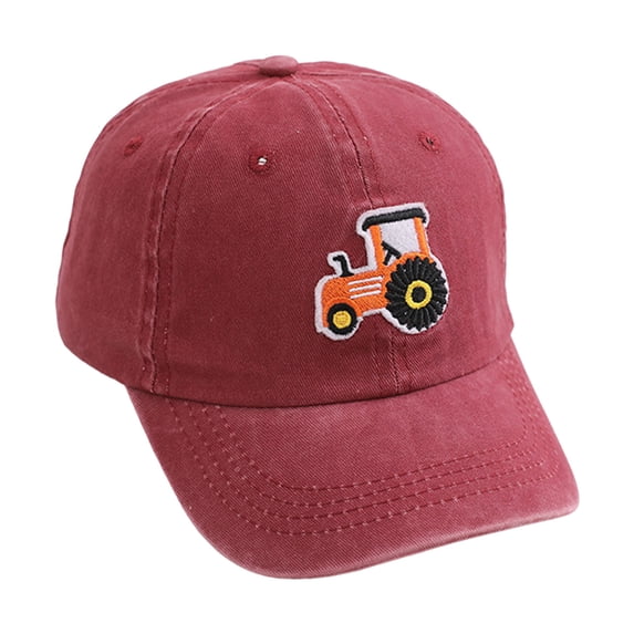 Byoo Toddler Boy's Vintage Washed Baseball Hat Cute Tractor Patch Farm Daily Casual Caps