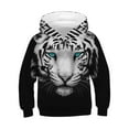 thumbnail image 1 of Byoo Toddler Boy's White Tiger Print Hoodie Long Sleeve Pullover Top Outerwear Soft Casual Sweatshirt for Kids, 1 of 4