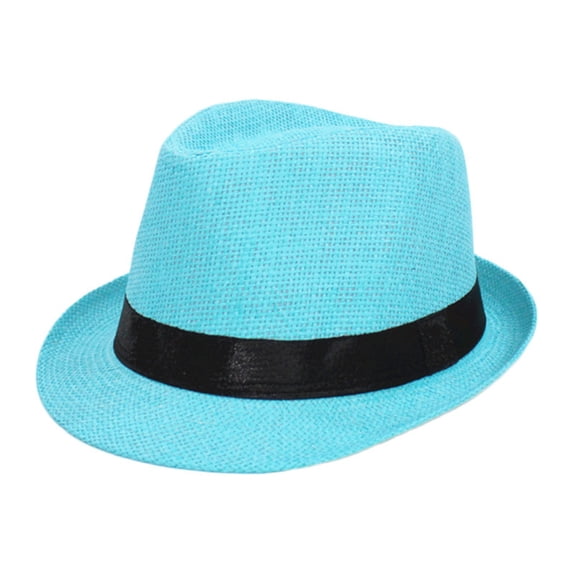 Byoo Toddler Boys Band Accent Fedora Hat Breathable Woven Fabric Seaside Vacation Fedora Hats