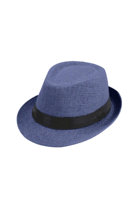 Toddler Boys Band Accent Fedora Hat Breathable Woven Fabric Seaside Vacation Fedora Hats