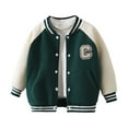 thumbnail image 1 of Byoo Toddler Boys Baseball Jacket Letter Graphic Buttons Pocket Casual Coat Outerwear Casual Clothing for Children, 1 of 3