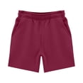 thumbnail image 1 of Byoo Toddler Boys Burgundy Casual Sweat Shorts Elastic Waist Comfortable Everyday Wear Shorts,Brick Red, 1 of 4