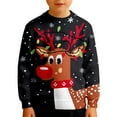 thumbnail image 1 of Byoo Toddler Boys Christmas Sweatshirt Reindeer Graphic Knit Long Sleeve Crewneck Pullover Top Kids Winter Holiday Xmas Shirt, 1 of 5
