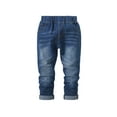 thumbnail image 1 of Byoo Toddler Boys Denim Pants Elastic Waist Wash Jeans with Functional Pockets Comfort Stretch Husky Trousers, 1 of 9