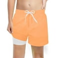 thumbnail image 1 of Byoo Toddler Boys Drawstring Board Shorts Solid High Rise Wide Leg Stretch Lined Swim Trunks for Child Sport Active Shorts, 1 of 3