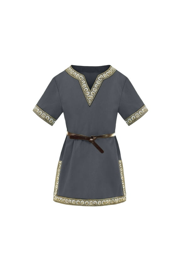 Toddler Boys Dress V Neck Short Sleeve Durable Casual Tunic Dress Loose Fit 2pc Clothes Set for Kids