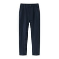 thumbnail image 1 of Byoo Toddler Boys' Dress Pants Basic Solid Color Straight Leg High Rise Formal Jogger Pants Streetwear Soft TrousersDark Blue, 1 of 3