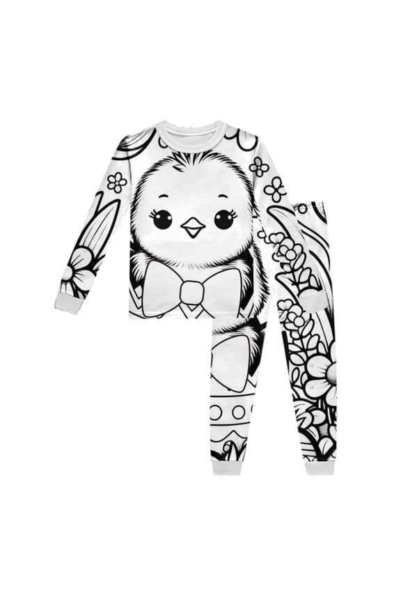 Toddler Boys' Easter Sleepwear Outfit DIY Hand Painted Funny Pullover Tee Pants Loungewear Set Casual Soft Homewear Set, Sizes 5-6T