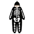 thumbnail image 1 of Byoo Toddler Boys Fleece Zipper Hoodie Jumpsuit Halloween Skeleton Graphic Long‑Sleeve Bodysuit Winter Romper, Black, 1 of 4