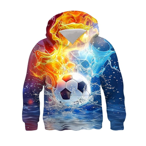 Byoo Toddler Boys Football Graphic Hooded Sweatshirt Hoody Sweatshirts with Full Sleeves Outdoor Pull-On Top,OTHER