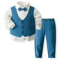 thumbnail image 1 of Byoo Toddler Boys Formal Outfits Wedding Party Long Sleeve Shirt Vest Pants Bow Tie Suit, 1 of 8