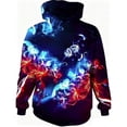thumbnail image 1 of Byoo Drawstring Hoodie for Toddler Boys Colorful Smock Printed Full Sleeve Pullover Hooded Sweatshirt Durable Modern Top,3-4T, 1 of 3