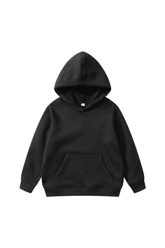 Toddler Boys Solid Color Hoodie Sweatshirts with Pocket Soft Daily Pullover Hooded Sweatshirt Kids Active Sport Pullover Top