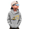 thumbnail image 1 of Byoo Toddler Boys Hooodie Excavator Print Long Sleeve Pullover Hooded Oversized Sweatshirts Winter Soft Casual Tops for Kids, 1 of 3