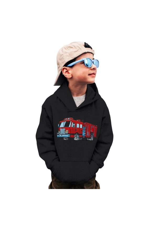 Toddler Boys Hooodie Truck Graphic Long Sleeve Pullover Hoody Shirt Daily Active Oversized Child Sweatshirts