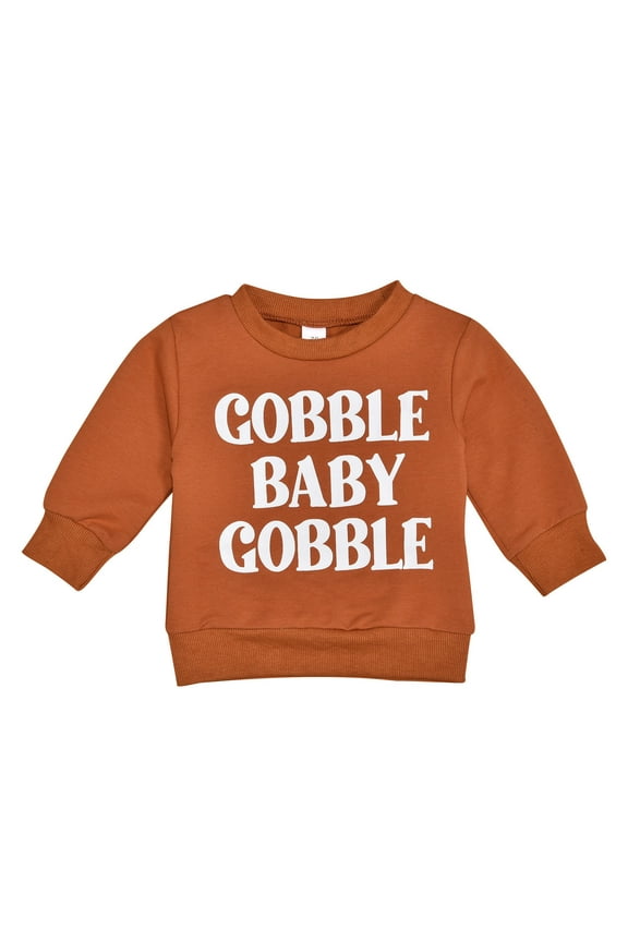 Toddler Boys Letter Print Pullover Sweatshirt Crew Neck Soft Long Sleeve Fall Clothes