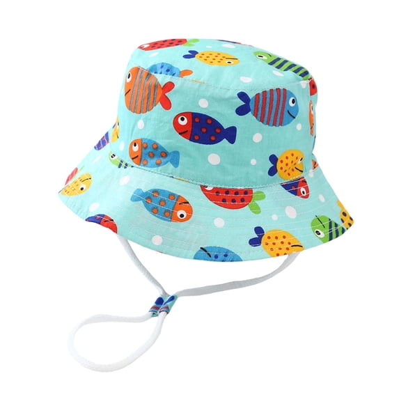 Byoo Toddler Boys Llama Printed Bucket Hat Secure Chin Strap Beach Trip Outdoor Bucket Hats