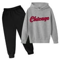thumbnail image 1 of Byoo Toddler Boys Outfits Children's Chicago Printed Pullover Hoodie Sweatpants Tracksuit, 1 of 2