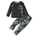 thumbnail image 1 of Byoo Toddler Boys Outfits Dinosaur Print Long Sleeve T Shirt Pants Casual Sleepwear Set Relaxed Fit Clothes Sets, 1 of 7