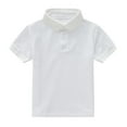 thumbnail image 1 of Byoo Toddler Boys Polo Tee Top Solid Short Sleeve Lapel Collar Buttons Pullover T Shirt Summer Holiday T-Shirt for Children, White, 1 of 4