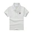 thumbnail image 1 of Byoo Toddler Boys Short Sleeve Polo Shirt with Embroidered Cartoon Logo Classic Casual Pullover Top,White, 1 of 2