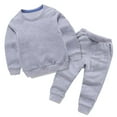 thumbnail image 1 of Byoo Toddler Boys Solid Color Long Sleeve Pullover Sweatshirt Pants 2Pcs Fall Outfits, 1 of 6