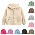 thumbnail image 1 of Byoo Toddler Boys Solid Zip Up Hoodie Long Sleeve Casual Hooded Sweatshirt With Pocket Daily Wear Hoody Sweatshirts,Beige, 1 of 4