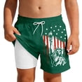 thumbnail image 1 of Byoo Toddler Boys Statue of Liberty Graphic Shorts 4th of July Quick-Dry Compression Liner Shorts Trunks, 1 of 5