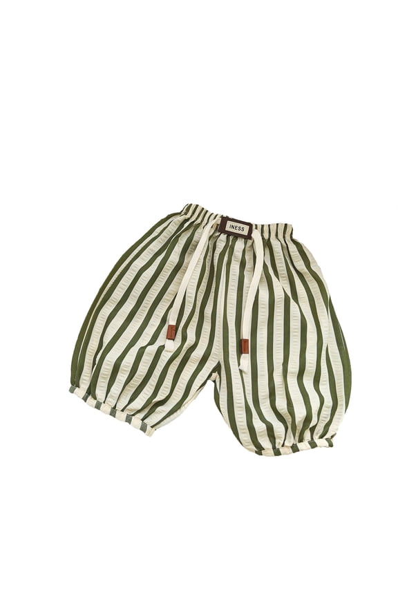 Toddler Boys Striped Printed Jogger Pants Basic Baggy Elastic Waist Wide Leg Soft Daily Children Trousers