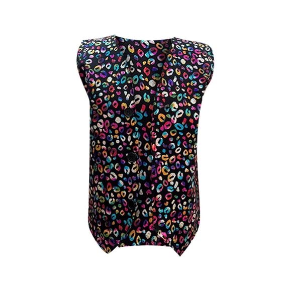 Byoo Toddler Boys Summer Colorful Waistcoat Leopard Pattern Sleeveless Button Casual Vests Jacket