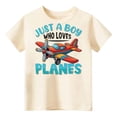 thumbnail image 1 of Byoo Toddler Boys Summer Cute Funny Tee Shirt Airplane Letter Graphic Casual Short Sleeve Tops, 1 of 3