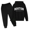 thumbnail image 1 of Byoo Toddler Boys Sweatsuit Boston Print Pullover Hoodie Jogger Pants Activewear Outfits, 1 of 2