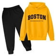 thumbnail image 1 of Byoo Toddler Boys Sweatsuit Boston Print Pullover Hoodie Jogger Pants Activewear Outfits, 1 of 2