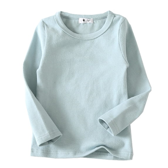 Byoo Toddler Boys T-Shirt Soft Solid Color Unisex Long Sleeve Pullover Tee Tops for Kids Warm Cozy T Shirt