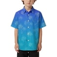 thumbnail image 1 of Byoo Toddler Boys Tree Printed Button Down Shirt Casual Short Sleeve Soft Beach Tee Shirt,Blue, 1 of 5