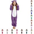 thumbnail image 1 of Byoo Toddler Girl Bear Onesie Pajamas Fuzzy Sherpa Hooded Bear Ears Zip Up Jumpsuit Halloween Sleepwear, 1 of 6