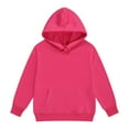 thumbnail image 1 of Byoo Toddler Girl Drawstring Hoodie Sweatshirts Solid Color Pullover Top Child Casual Comfortable Hoody Sweatshirt，Red, 1 of 4