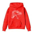 thumbnail image 1 of Byoo Toddler Girl Horse Print Hoodies Sweatershirts Oversize Long Sleeve Pullover Sweatshirt Soft Clothes for Kids,4-5T, 1 of 3