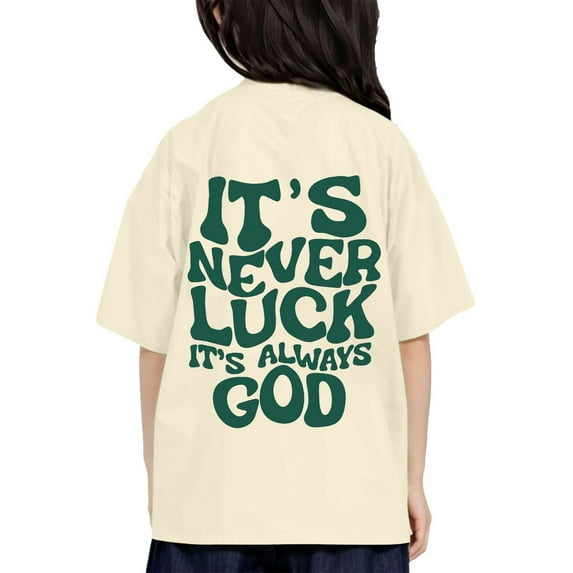 Byoo Toddler Girl Oversized Shirt Letter Graphic Short Sleeve Crewneck Pullover Top Leisure Active T Shirt, Sizes3-4Y
