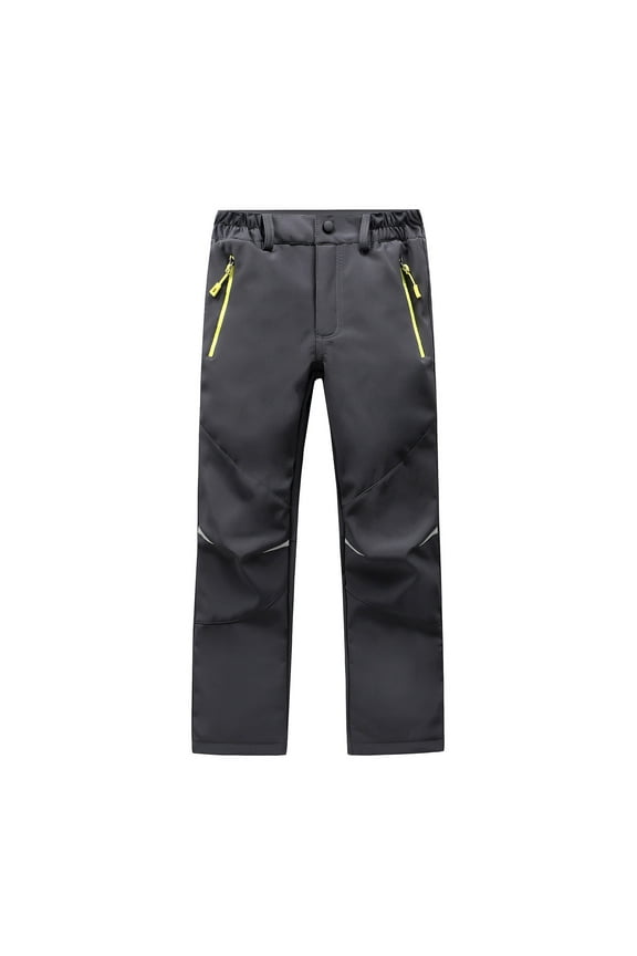 Toddler Girl Pants Lined Solid Color Elastic Waist Thick Cozy Trousers with Pocket Warm Ski Snow Windproof Pants