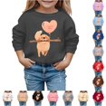 thumbnail image 1 of Byoo Toddler Girl's Cute Sweatshirt Long Sleeve Golden Retriever Puppy Graphic Pullover Play Casual Crewneck Top,Dark Gray, 1 of 3