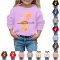 thumbnail image 1 of Byoo Toddler Girl's Cute Sweatshirt Long Sleeve Golden Retriever Puppy Graphic Pullover Play Casual Crewneck Top,Purple, 1 of 4