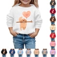 thumbnail image 1 of Byoo Toddler Girl's Cute Sweatshirt Long Sleeve Golden Retriever Puppy Graphic Pullover Play Casual Crewneck Top,White, 1 of 4