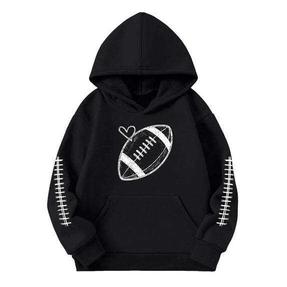 Byoo Toddler Girl's Hoodie Football Graphic Hooded Sweatshirt Casual Activewear Pullover