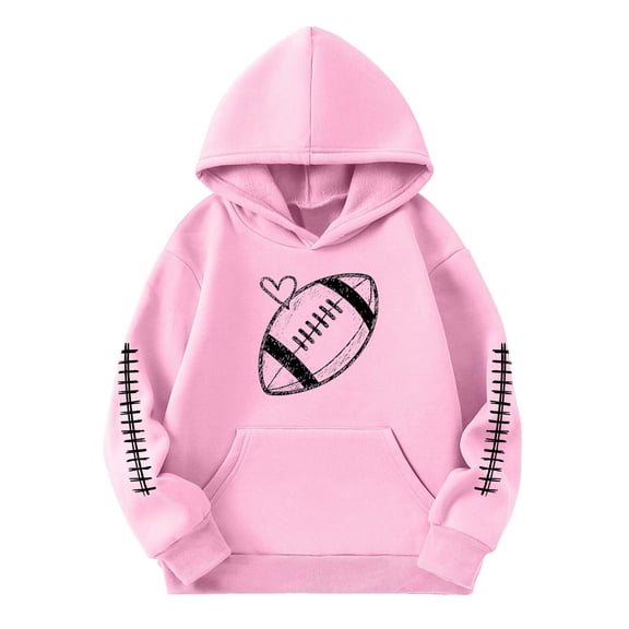 Byoo Toddler Girl's Hoodie Football Graphic Hooded Sweatshirt Casual Activewear Pullover
