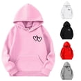thumbnail image 1 of Byoo Toddler Girl's Hoodie Heart Graphic Long Sleeve Soft Sweatshirt Loose Fit Cute Pullovers Hoody Top,Pink, 1 of 4