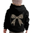thumbnail image 1 of Byoo Toddler Girl's Hoodie Leopard Bow Graphic Long Sleeve Soft Cute Pullovers Hooded Sweatshirt Kids Casual Loose Fit Top, 1 of 5