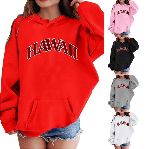 Byoo Toddler Girl's Letter Graphic Hoodie Oversize Long Sleeve Vacation Casual Hooded Sweatshirt Daily Top,Red