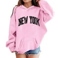 thumbnail image 1 of Byoo Toddler Girl's New York Print Hoodie Activewear Casual Pullover Hooded Sweatshirt, 1 of 4